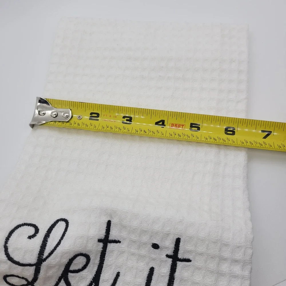Villa Rosa Let it Bee Embroidered‎ White Waffle Weave Kitchen Hand Towel NWT